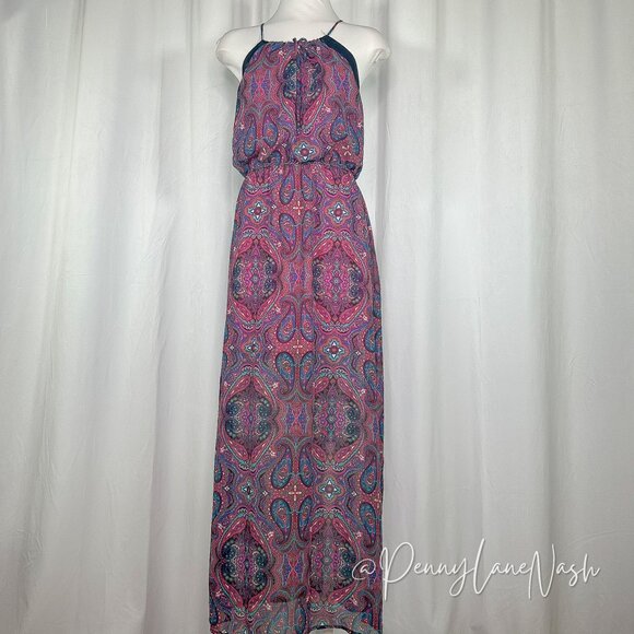 L8teR Dresses & Skirts - L8ter Paisley Blouson Halter Maxi Dress